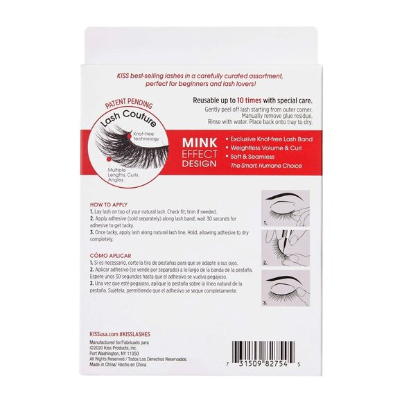 Kiss lash Couture Faux Mink Curated Collection Eyelashes / 4 Pairs - Picture 4 of 4